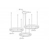 Lampa wisząca RING 40 + 60 + 80 złota na jednej podsufitce