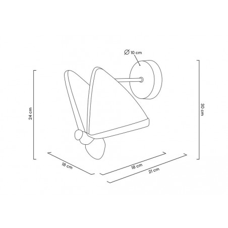 MOOSEE lampa ścienna BUTTERFLY M złota