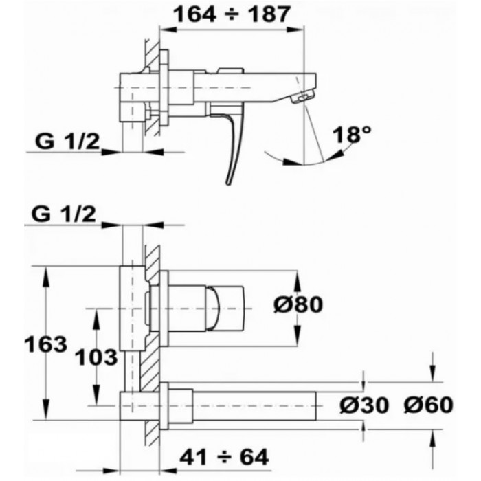 TEKA VITA BATERIA UMYWALKOWA PODTYNKOWA