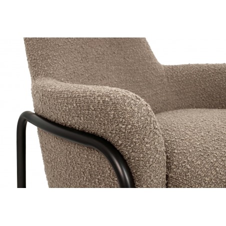 Fotel TEDDY GRAND ciemny brązowy z podnóżkiem