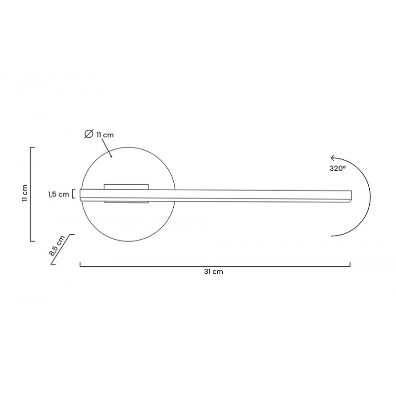 MOOSEE lampa ścienna HORIZON czarna