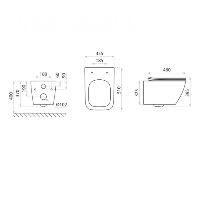Lavita Onil Black Muszla Miska Wisząca WC...