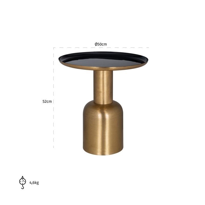 RICHMOND stolik XARA 50 - szczotkowane złoto