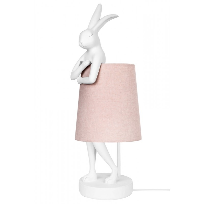 KARE lampa stołowa RABBIT 68 cm biała  / róźowa