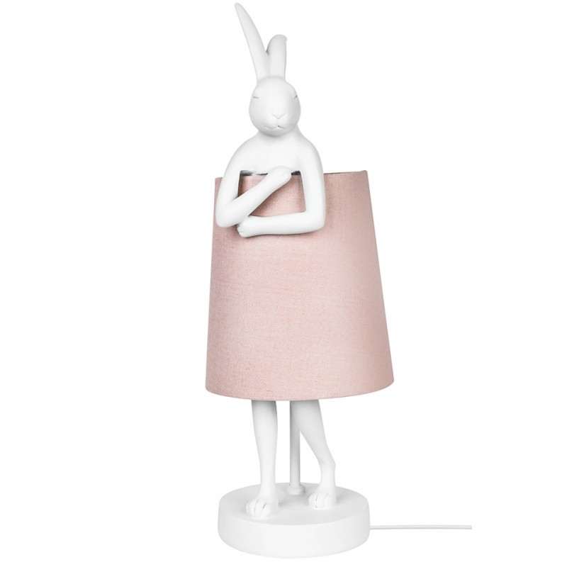 KARE lampa stołowa RABBIT 68 cm biała  / róźowa