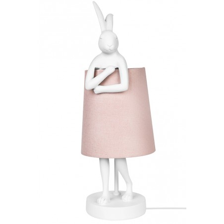 KARE lampa stołowa RABBIT 68 cm biała  / róźowa