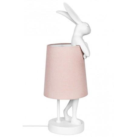 KARE lampa stołowa RABBIT 68 cm biała  / róźowa