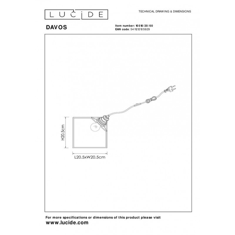 Lucide Lampa stołowa DAVOS 10518/20/60 czarny, czarny