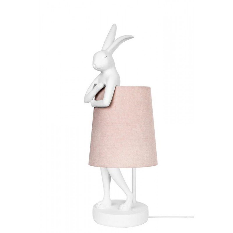 KARE lampa stołowa RABBIT biała / różowa