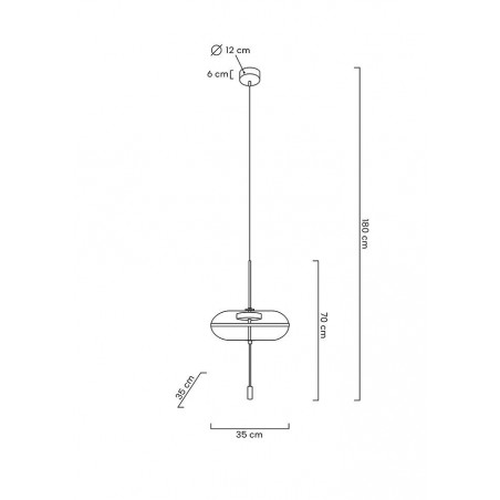 Lampa wisząca CHAPLIN 360 mosiądz - LED, szkło