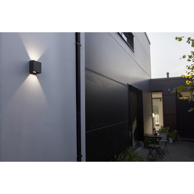 Lutec Lampa zewnętrzna ścienna GEMINI 5104005118 antracyt