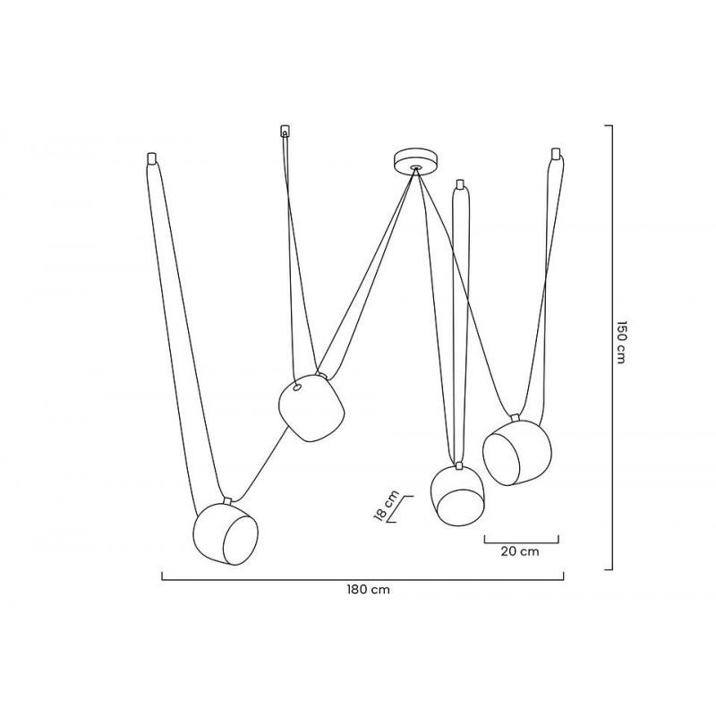 Lampa wisząca EYE 4 biała - LED, aluminium