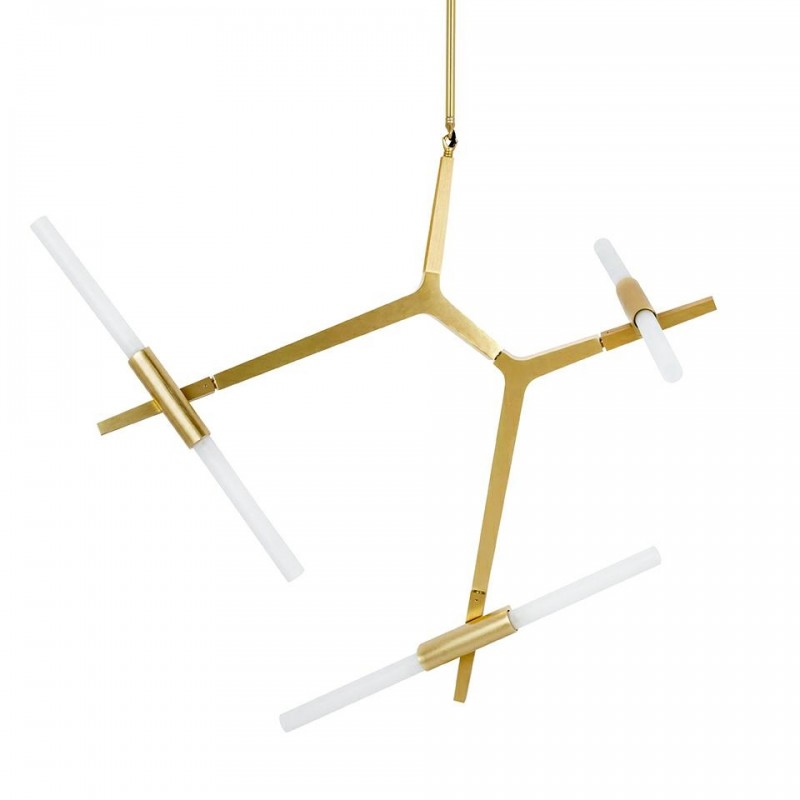 Lampa wisząca CANDELABR 6 złota - aluminium, szkło