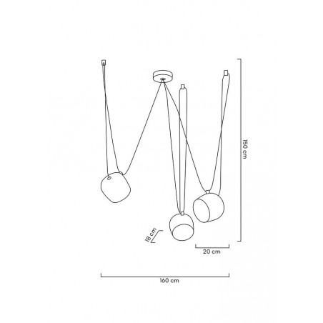Lampa wisząca EYE 3 biała - LED, aluminium