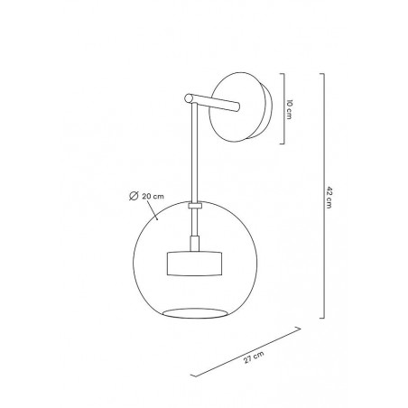 Kinkiet CAPRI WALL złoty - 60 LED, aluminium, szkło