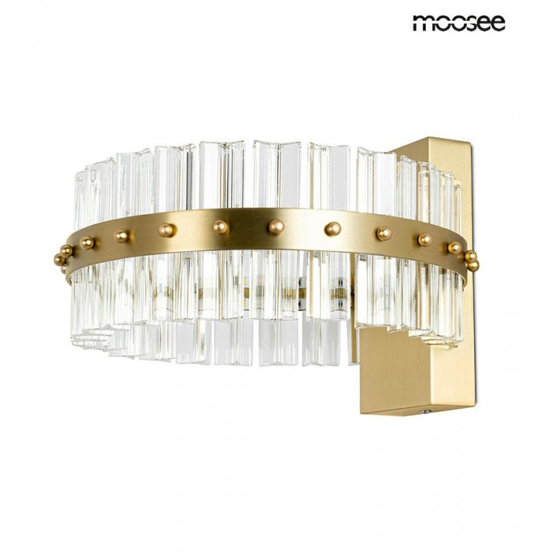 MOOSEE lampa ścienna SATURNUS WALL złota - LED, kryształ, stal szczotkowana
