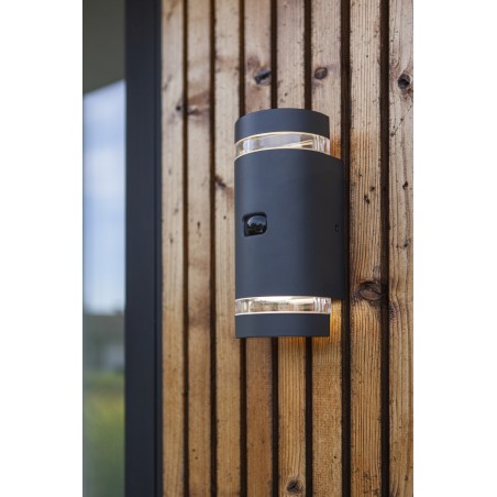 Lutec Lampa zewnętrzna ścienna FOCUS - CZUJNIK RUCHU 5604014118 szary i odcienie szarości