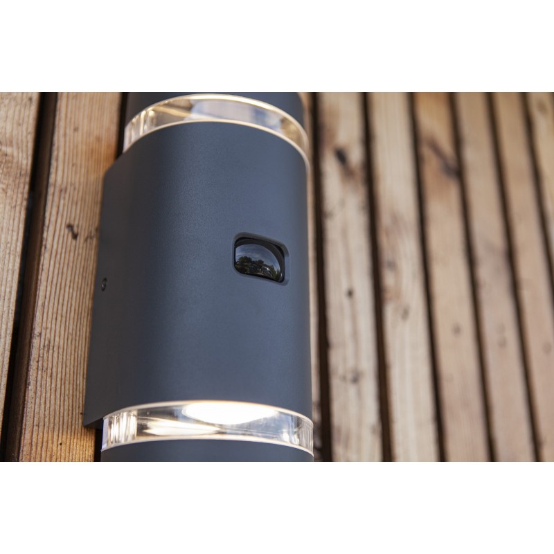 Lutec Lampa zewnętrzna ścienna FOCUS - CZUJNIK RUCHU 5604014118 szary i odcienie szarości