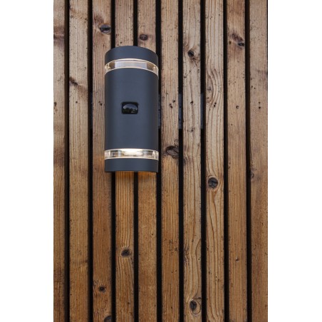Lutec Lampa zewnętrzna ścienna FOCUS - CZUJNIK RUCHU 5604014118 szary i odcienie szarości