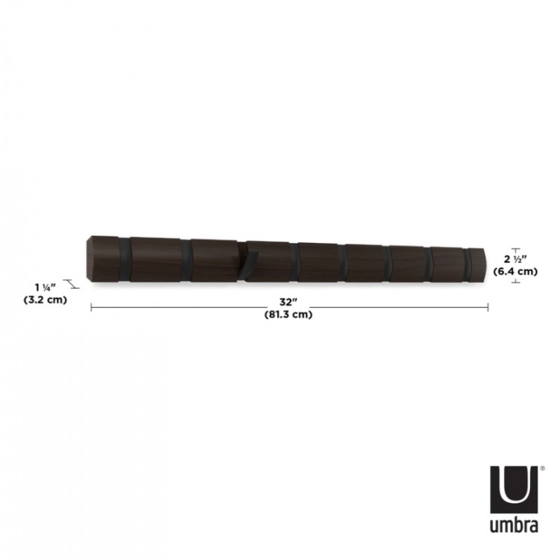UMBRA wieszak na ubrania FLIP 8 czarny orzech