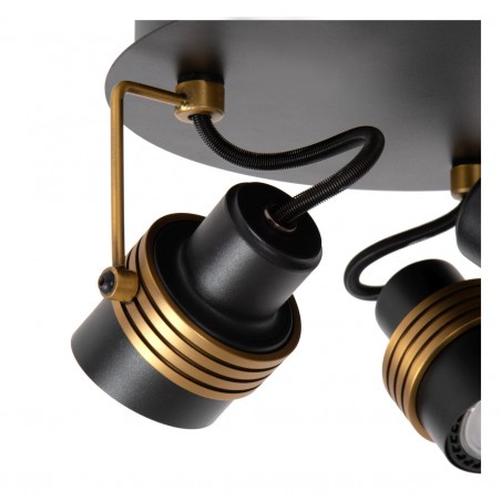 Lucide Reflektor sufitowy TUNDRAN 34944/13/30 czarny, złoty i odcienie złota