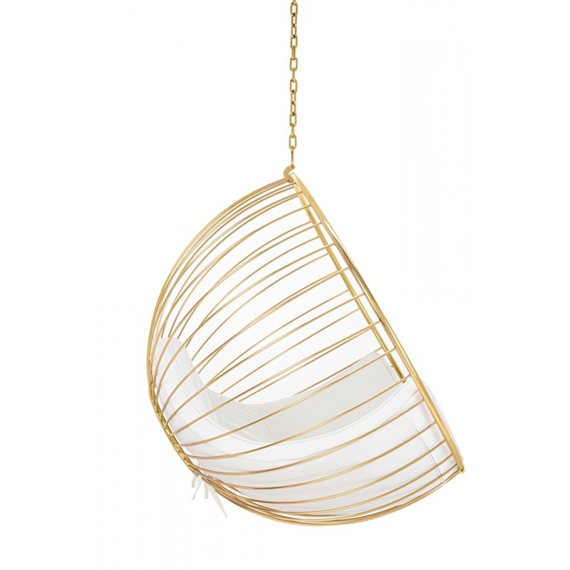 Fotel wiszący GABBIA złoty / beżowy