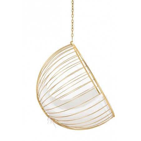 Fotel wiszący GABBIA złoty / beżowy