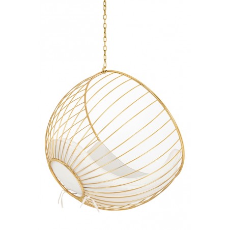 Fotel wiszący GABBIA złoty / beżowy