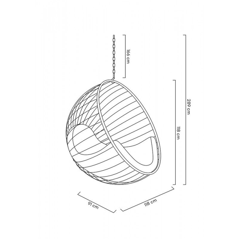 Fotel wiszący GABBIA złoty / beżowy