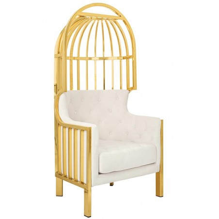 Fotel LORD złoty / beżowy