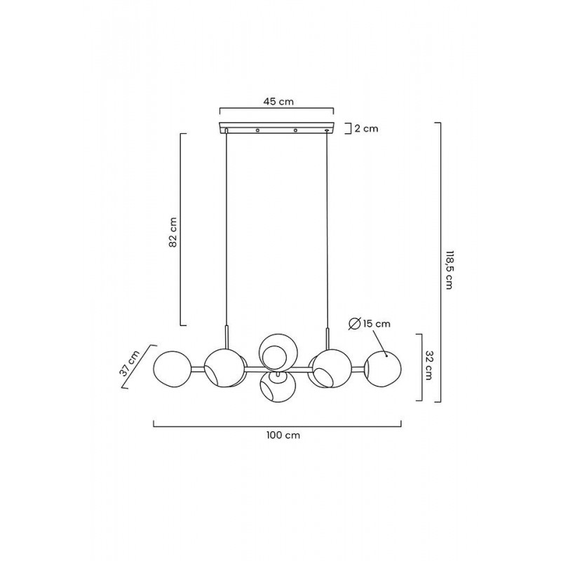 MOOSEE lampa wisząca ROMEO GOLD   złota / bursztynowa