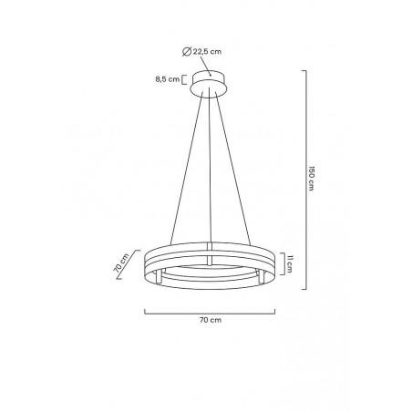 MOOSEE lampa wisząca SATURNUS 70 złota - LED, kryształ, stal szczotkowana