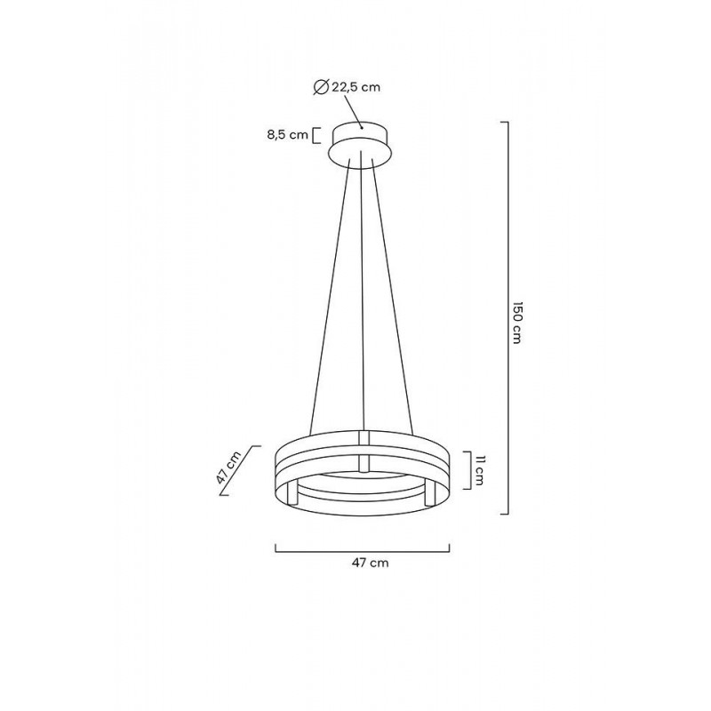 MOOSEE lampa wisząca SATURNUS 47 złota - LED, kryształ, stal szczotkowana