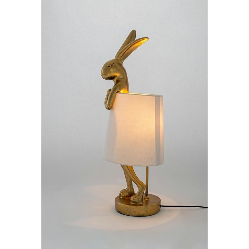 KARE lampa stołowa RABBIT 88 cm biała / złota