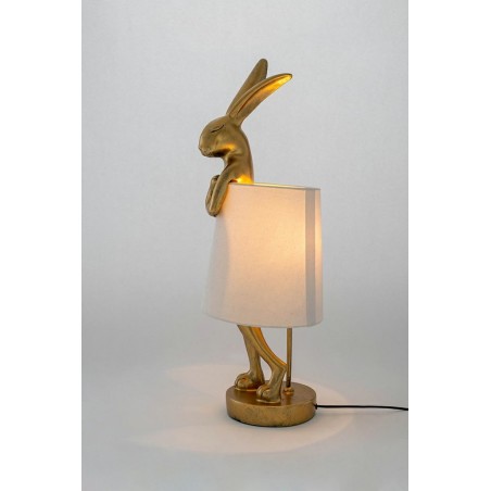 KARE lampa stołowa RABBIT 88 cm biała / złota
