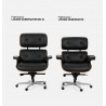 Fotel biurowy LOUNGE GUBERNATOR BIG XL czarny - sklejka orzech, skóra naturalna, stal polerowana