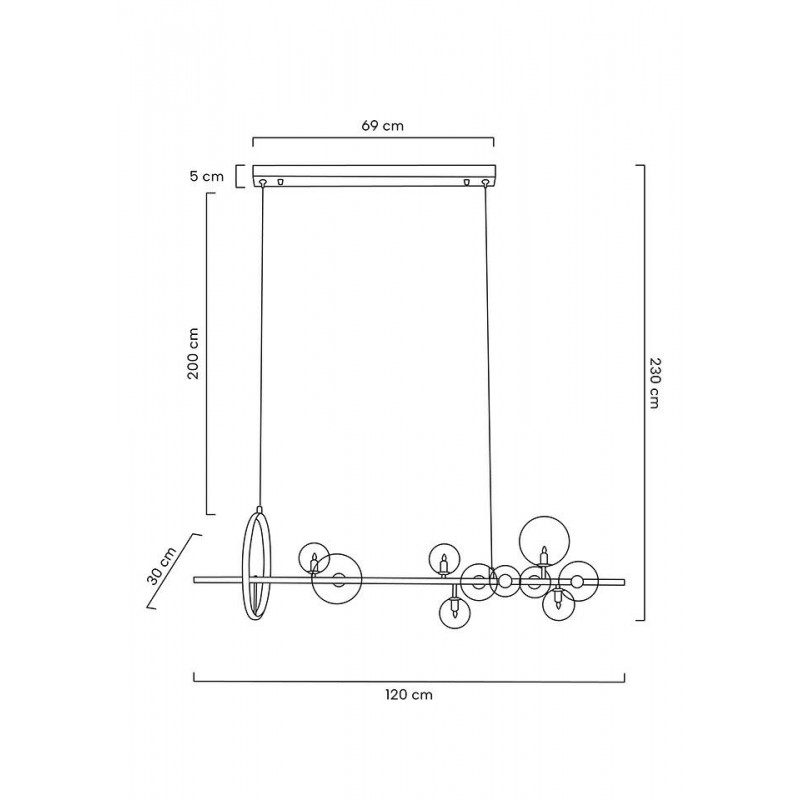 MOOSEE lampa wisząca ALURE LINE 120 czarna