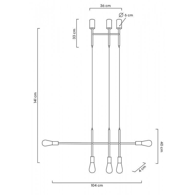 MOOSEE lampa wisząca RIVA 5 złota