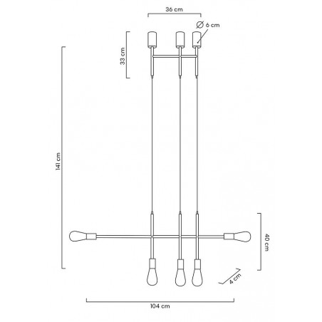 MOOSEE lampa wisząca RIVA 5 złota