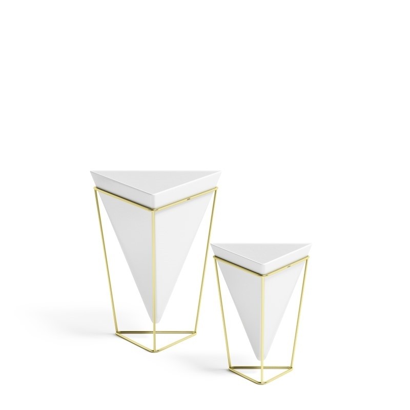 UMBRA zestaw doniczek TRIGG - biały, złoty