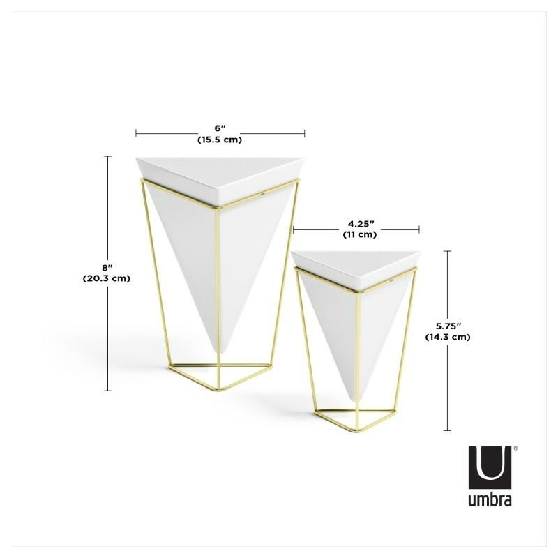 UMBRA zestaw doniczek TRIGG - biały, złoty