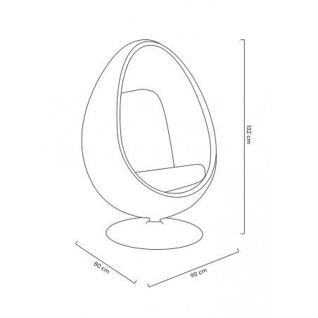 Fotel OVALIA BLACK czerwony