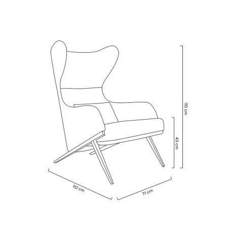 Fotel HAMPTON VELVET ciemny zielony, tkanina pepitka biało - czarna - złota podstawa