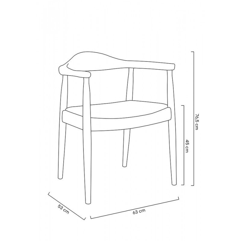 Krzesło KENNEDY ciemnobrązowe - drewno jesion, ekoskóra