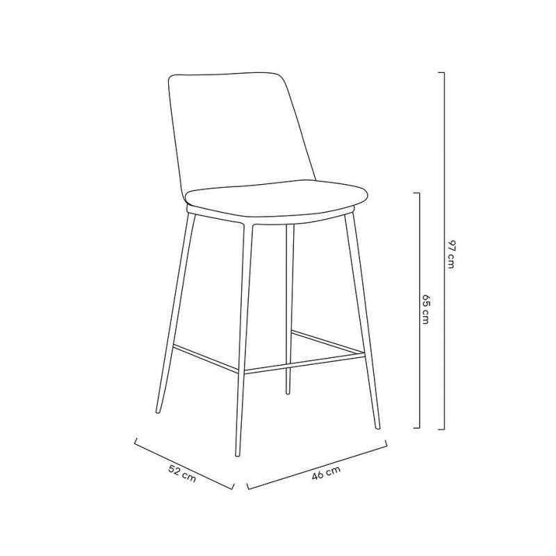 Hoker DIEGO 65 ciemno szary - welur, podstawa czarno złota