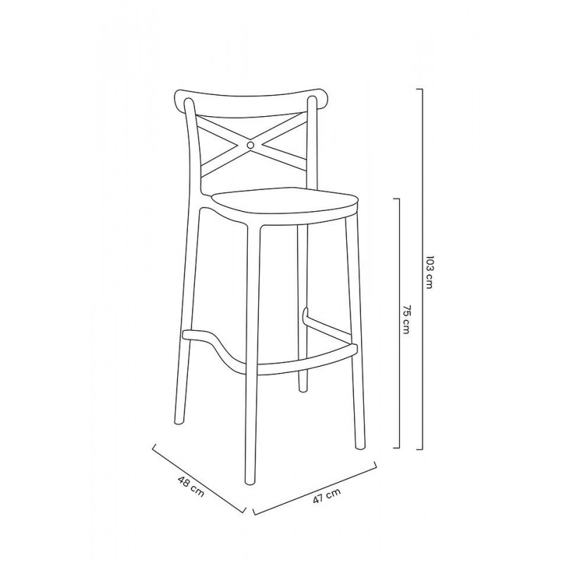 Krzesło barowe COUNTRY białe