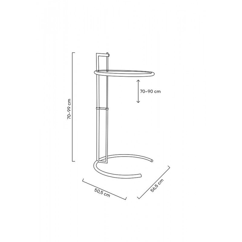 Stolik GREY chromowany - metal, szkło