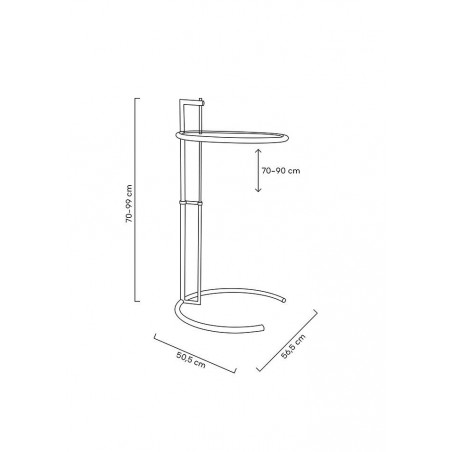 Stolik GREY chromowany - metal, szkło