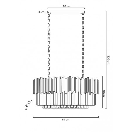 Lampa wisząca IMPERIAL LONG SILVER 90 - stal, kryształ