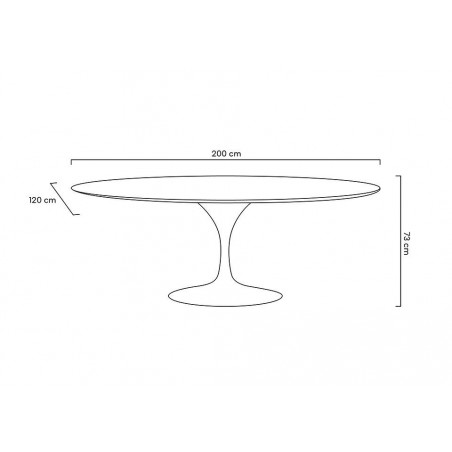 Stół TULIP ELLIPSE biały - blat owalny MDF, metal